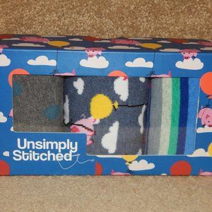 NWT 3 Prs UNSIMPLY STITCHED Socks